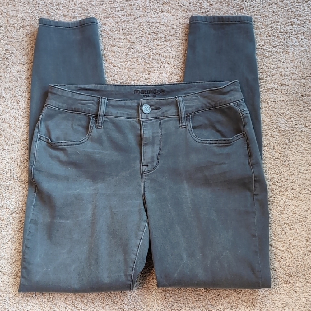 Maurices Gray Jeggings Stretch Slim Fit
